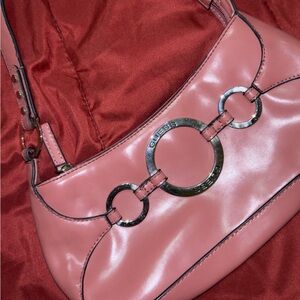 Vintage pink Guess bag with silver hardware.